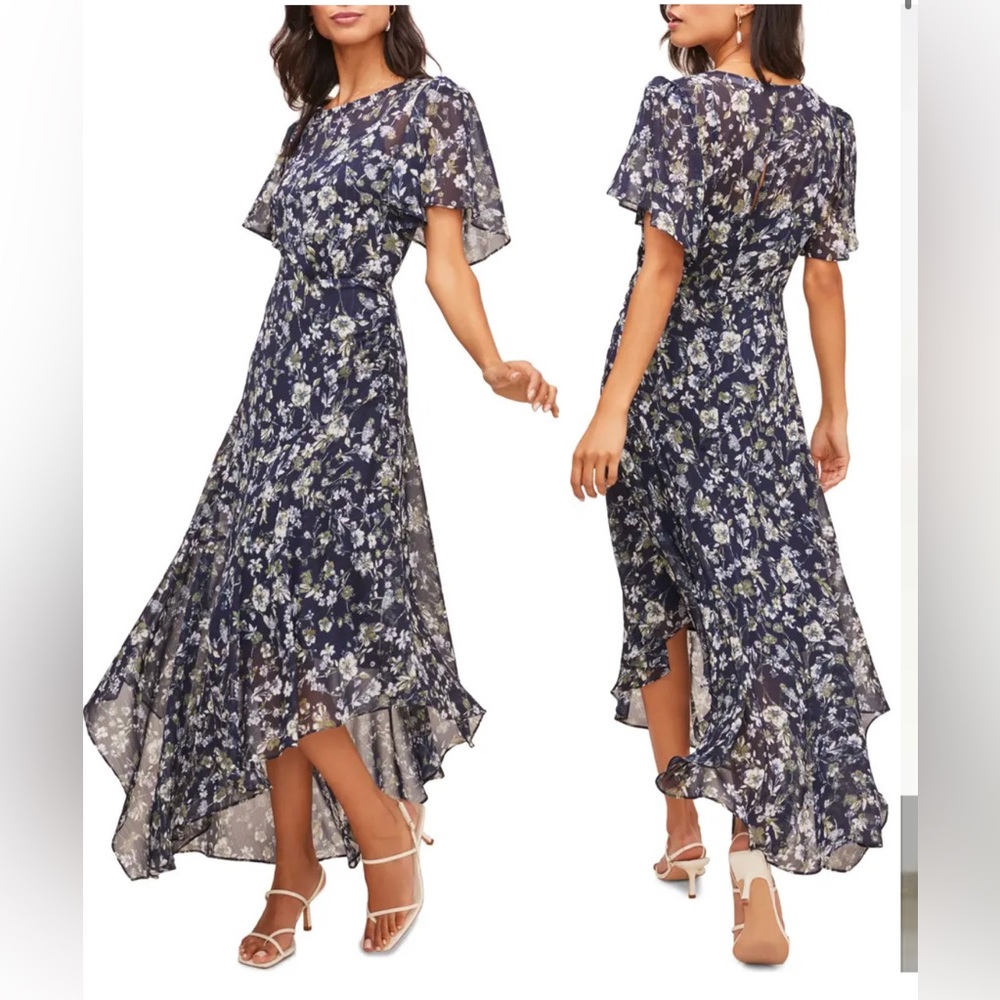 ASTR flutter sleeve midi dress